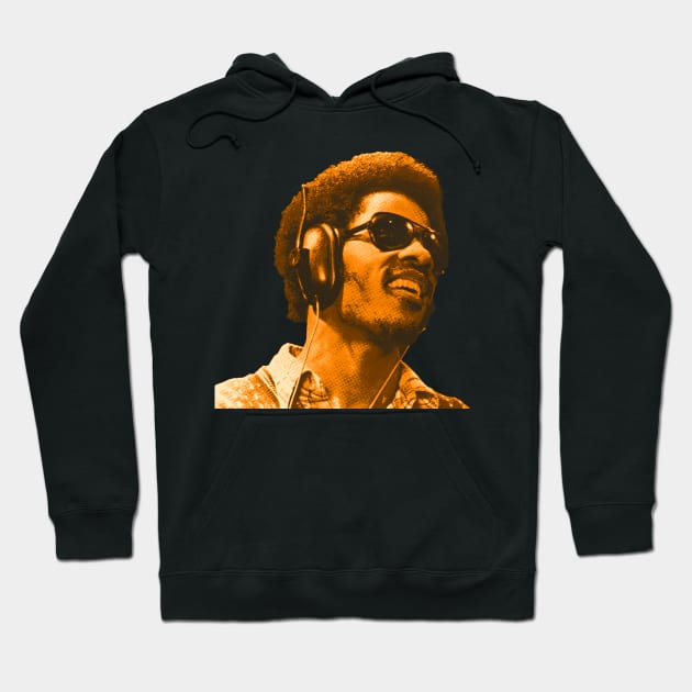 Younger Stevie Wonder Jazz Orange Hoodie by OliverIsis33